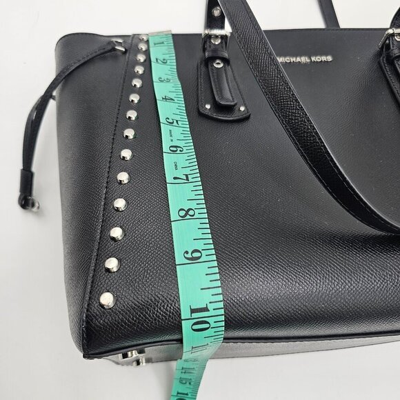 Michael Kors Voyager Medium Crossgrain Leather Tote, Black - Picture 16 of 16
